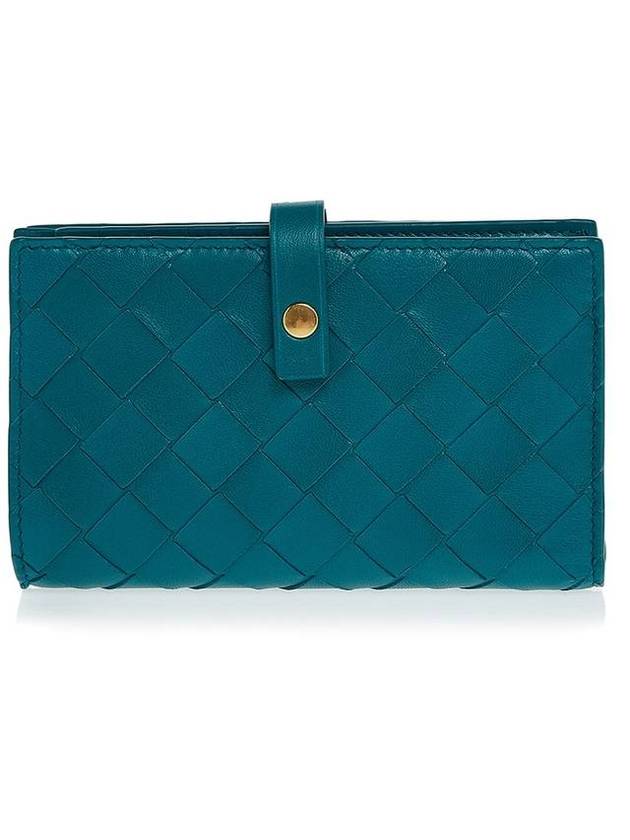 Intrecciato French Medium Wallet Blue - BOTTEGA VENETA - BALAAN 1