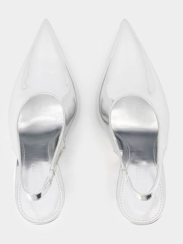 Nina Slingback Pumps - Paris Texas - Leather - Silver - PARIS TEXAS - BALAAN 4