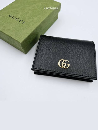 GG Marmont Leather Half Wallet Black - GUCCI - BALAAN 2