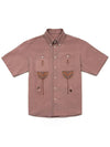 Men's I4SS01PK Root Zip Embroidery Shirt Pink - IOEDLE - BALAAN 2