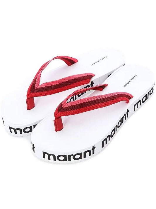 Logo Print Flip Flop Red - ISABEL MARANT - BALAAN 2