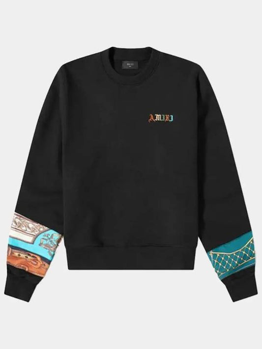 Men's Old English Crew Neck Sweatshirt Black - AMIRI - BALAAN 2