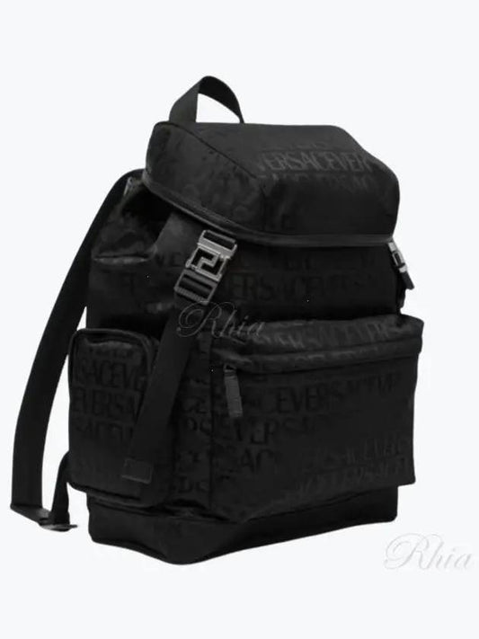 All Over Logo Print Nylon Backpack Black - VERSACE - BALAAN 2