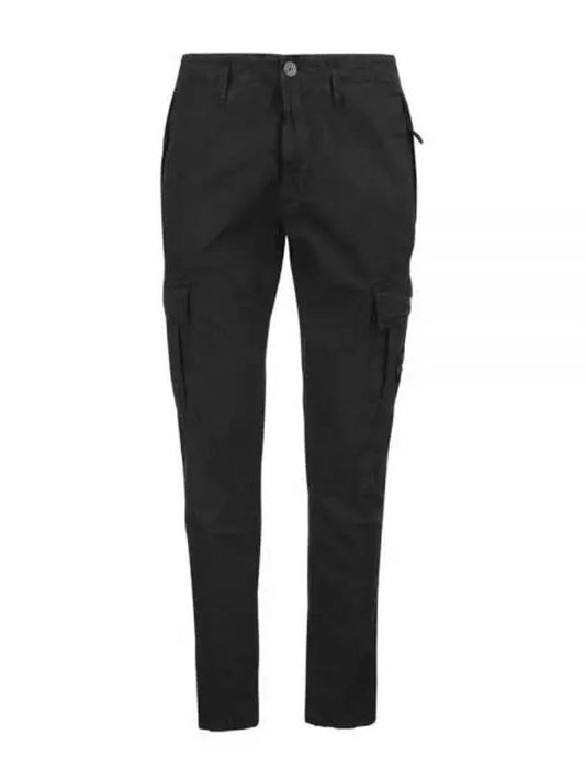 Wappen Patch Old Treatment Slim Fit Cargo Straight Pants Black - STONE ISLAND - BALAAN 2