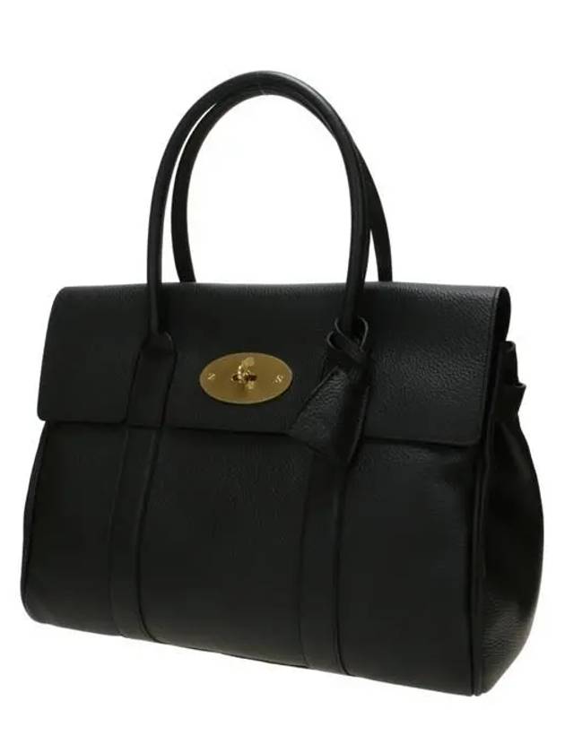 Small Bayswater Classic Grain Tote Bag Black - MULBERRY - BALAAN 3