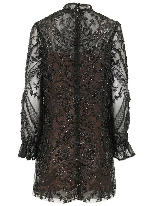 Self Portrait Ladies Black Paisley Sequin Mini Dress, Brand Size 6 - SELF PORTRAIT - BALAAN 2