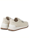 Chain Suede Low Top Sneakers Ivory - BRUNELLO CUCINELLI - BALAAN 3