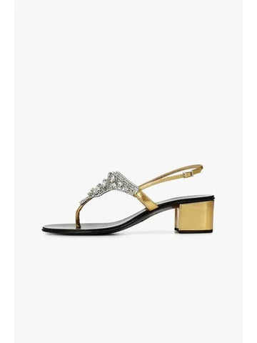 WOMEN AROCK Crystal Strap Sandals Gold - GIUSEPPE ZANOTTI - BALAAN 1