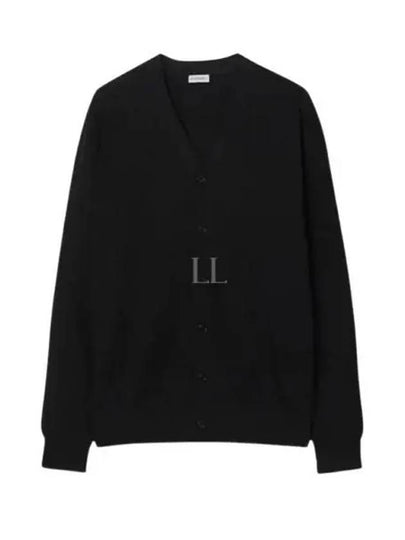 V Neck Wool Cardigan Black - BURBERRY - BALAAN 2