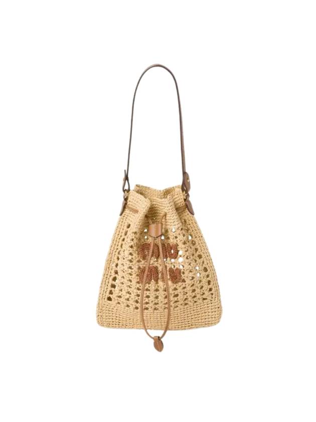 Woven Fabric Mini Bucket Bag Beige - MIU MIU - BALAAN 1