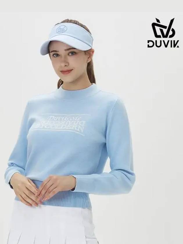 Women s logo lettering mock neck knit sweater DE3WSW262BK - DUVIK - BALAAN 3