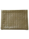 Intrecciato Half-Zip Clutch Bag Green - BOTTEGA VENETA - BALAAN 2