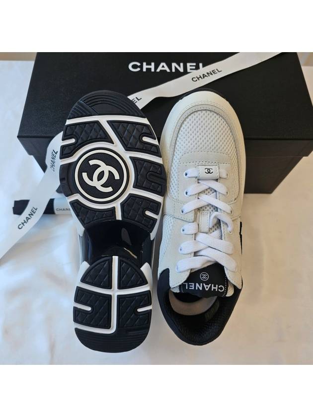 CC Logo Suede Tennis Low Top Sneakers Black - CHANEL - BALAAN 5