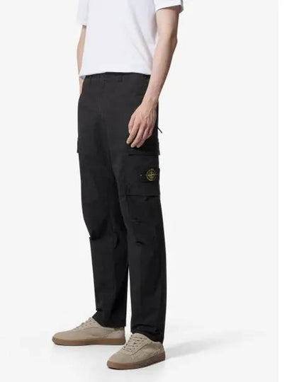 Supima Cotton Twill Stretch TC Straight Pants Black - STONE ISLAND - BALAAN 2