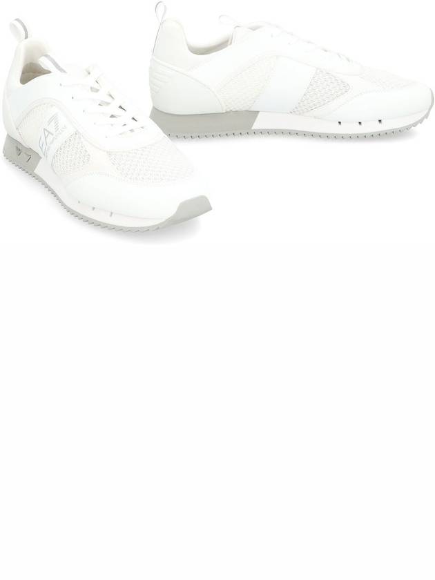 Ea7 Emporio Armani Mesh And Vegan Leather Low-Top Sneakers - EMPORIO ARMANI - BALAAN 3