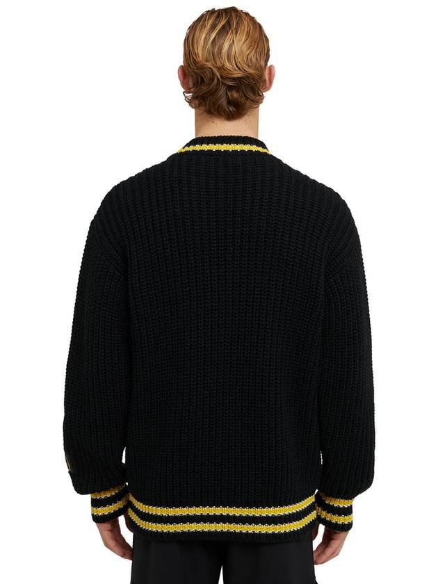 College Patch Crew Neck Knit Top Black - MSGM - BALAAN 4