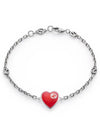 Interlocking G Heart Bracelet Red YBA645546001 - GUCCI - BALAAN 3