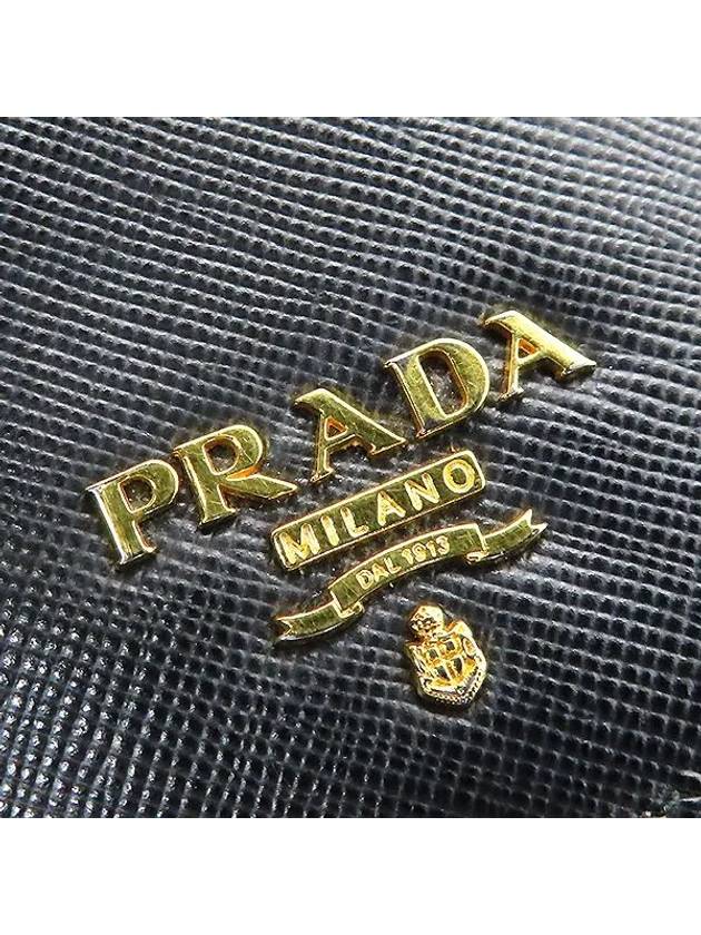 1M1290 Black Saffiano Gold Logo Long Wallet Chain Strap - PRADA - BALAAN 6