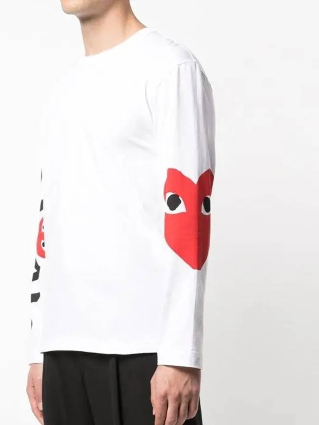 Big Heart Arm Logo Long Sleeve T-Shirt P1 T258 1 White - COMME DES GARCONS PLAY - BALAAN 5