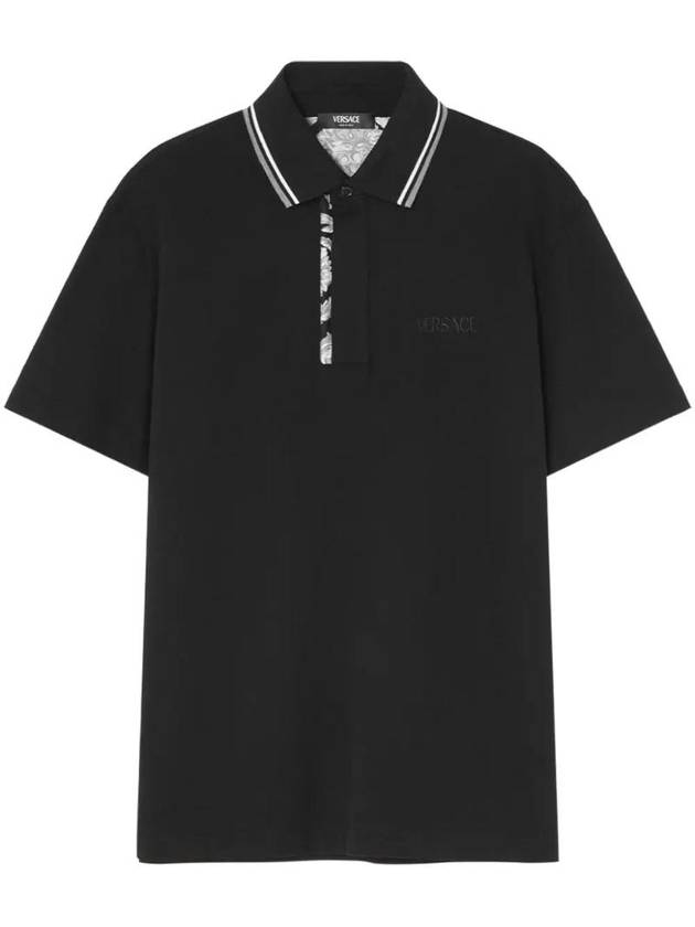 Logo embroidered polo shirt 10158081A11072 - VERSACE - BALAAN 1