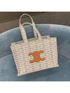 Large Cabas Tote Bag Thais in Textile with All-Over Natural Tan - CELINE - BALAAN 3