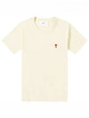 Small Heart Logo Short Sleeve T-Shirt Beige - AMI - BALAAN 2