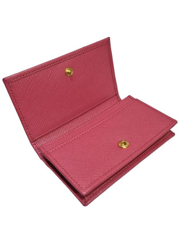 Women s 1MC122 Gold Saffiano Pink Card Case Wallet - PRADA - BALAAN 4