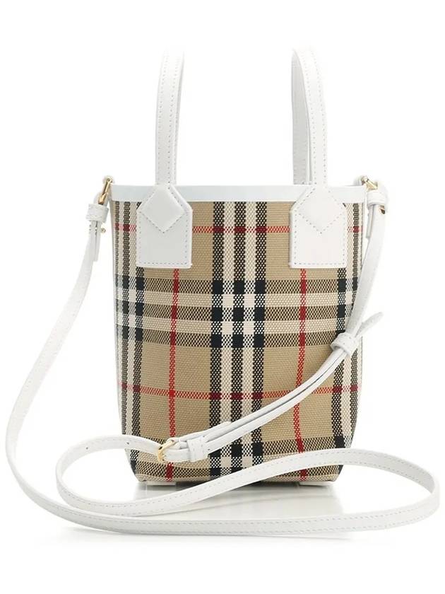 Burberry Mini London Tote Bag Archive Beige White - BURBERRY - BALAAN 4