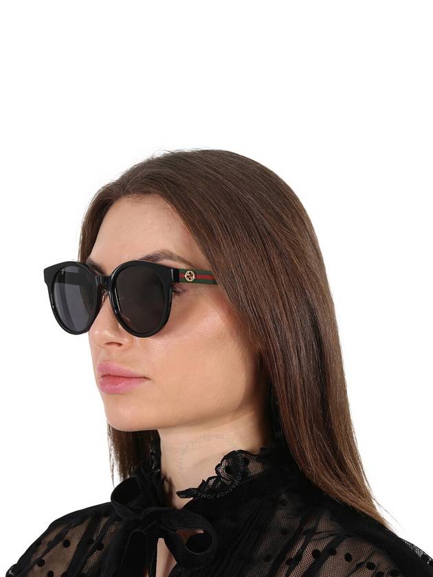 Eyewear Logo Round Asian Fit Sunglasses Black - GUCCI - BALAAN 3