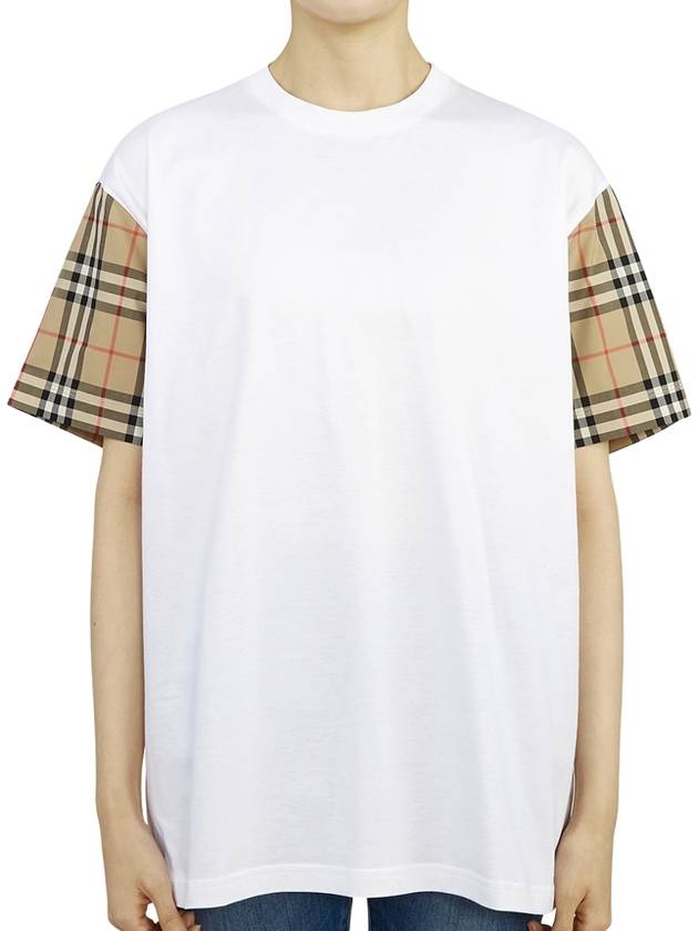 Vintage Check Sleeve Short Sleeve T-Shirt White - BURBERRY - BALAAN 2