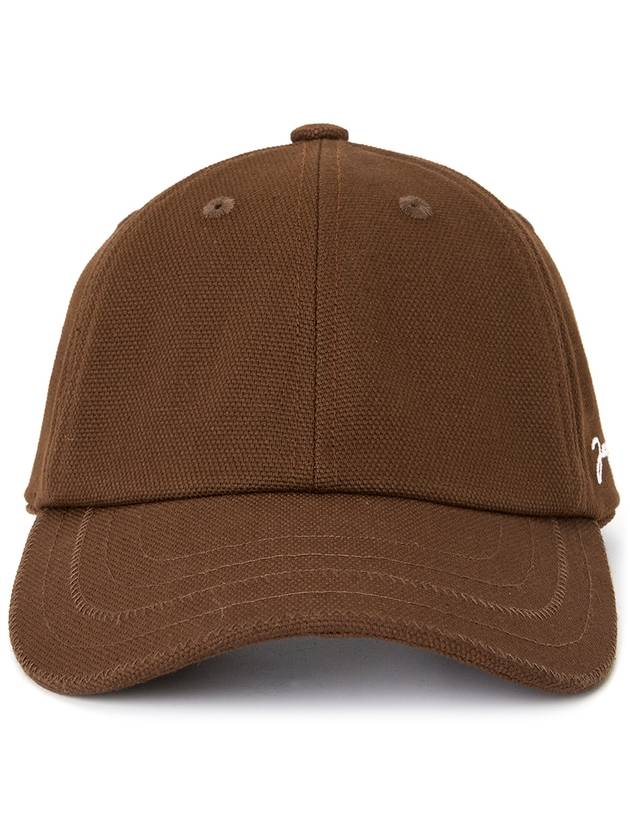 Logo Detail Cotton Ball Cap Brown - JACQUEMUS - BALAAN 3