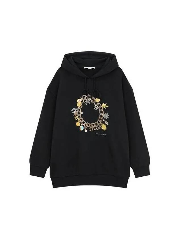 Charm Graphic Over Hooded Sweatshirt Black 271374 - STELLA MCCARTNEY - BALAAN 1