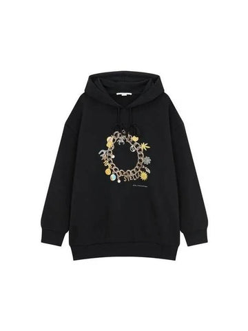 Charm Graphic Over Hooded Sweatshirt Black 271374 - STELLA MCCARTNEY - BALAAN 1