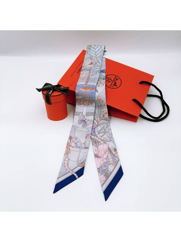 Precious Paradise Twilly Scarf Gris Perle - HERMES - BALAAN 4