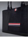 Three Stripe Tab Stripe Leather Tote Bag Black - THOM BROWNE - BALAAN 6