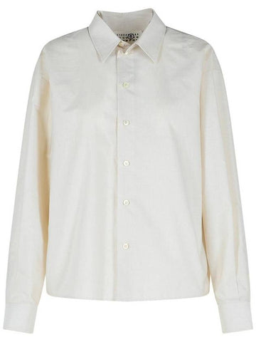 Mm6 Maison Margiela Ivory Cotton Shirt - MAISON MARGIELA - BALAAN 1