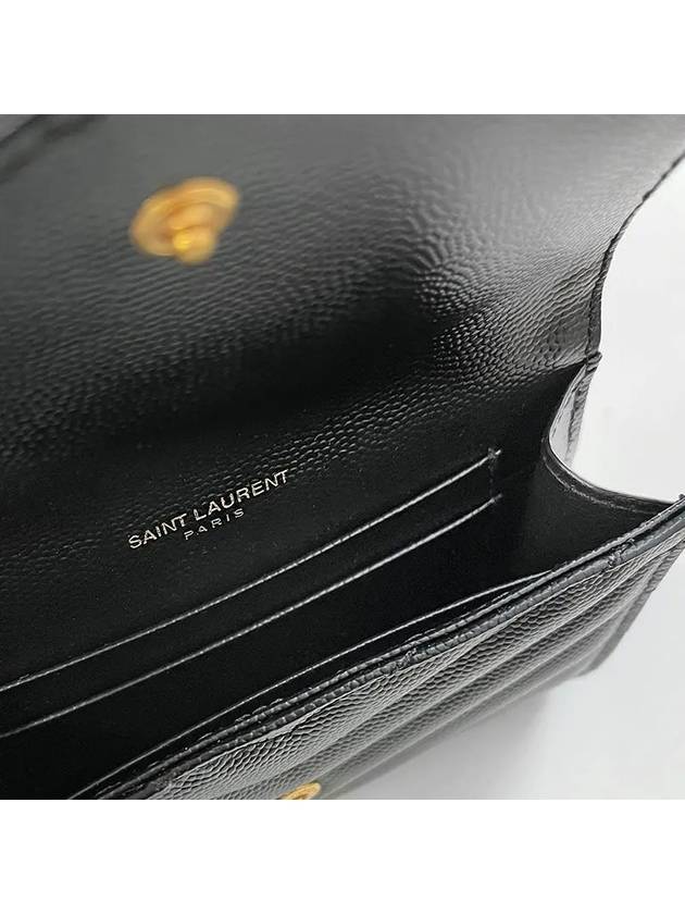 Monogram Envelope Small Half Wallet Black Gold - SAINT LAURENT - BALAAN 4