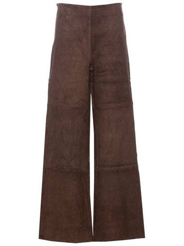 'Karina' Brown Wide Pants In Leather Woman - ARMA - BALAAN 1