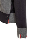 MKC489 FY1014 415 Two tone tab wool cardigan gray Thom Browne - THOM BROWNE - BALAAN 4