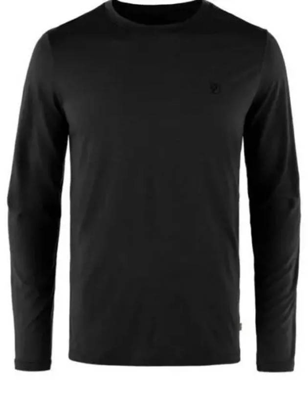 Men's Abisko Wool Long Sleeve T-Shirt Black - FJALL RAVEN - BALAAN 2