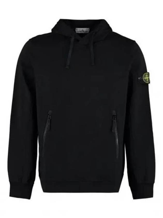 Cotton Waffen Patch Hoodie Black - STONE ISLAND - BALAAN 2