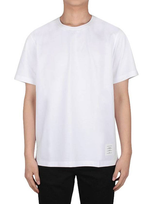 Men's Side Slit Relaxed Short Sleeve T-Shirt White - THOM BROWNE - BALAAN 2