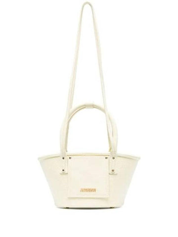 Le Petit Panier Soli Cuir Tote Bag Ivory - JACQUEMUS - BALAAN 1