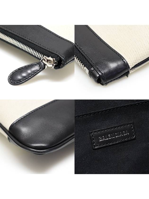 420407 Cotton Canvas Navy Clip M Clutch - BALENCIAGA - BALAAN 7