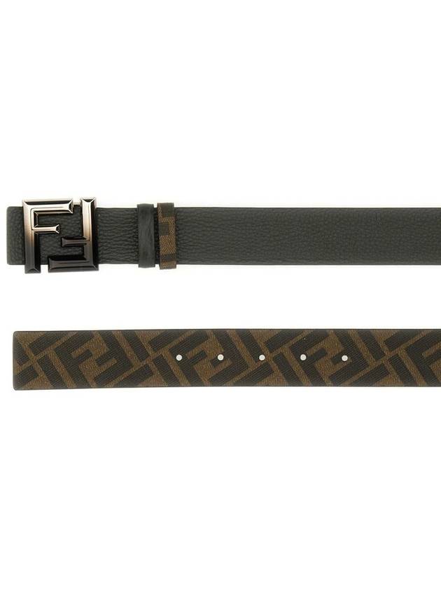 Reversible Leather Belt Black Brown - FENDI - BALAAN 3