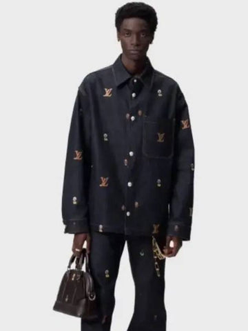 Embroidered denim overshirt 1AFHVH - LOUIS VUITTON - BALAAN 1