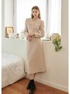 Women's Comely Wool Tweed A-Line Skirt Beige - MICANE - BALAAN 3