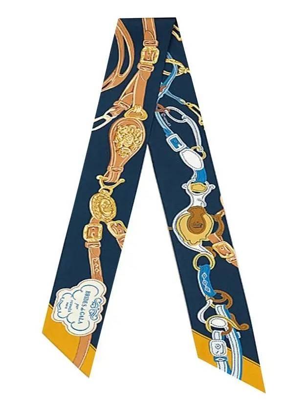 Brides De Gala Applique Pique Twilly Silk Scarf Marine - HERMES - BALAAN 1