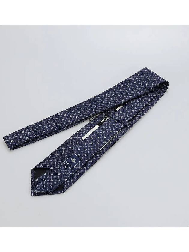 GG Silk Tie Navy - GUCCI - BALAAN 7