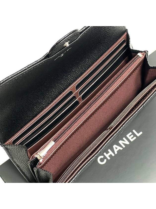 24 Years Classic Caviar Long Wallet Black Silver AP0241 Knockknock - CHANEL - BALAAN 6